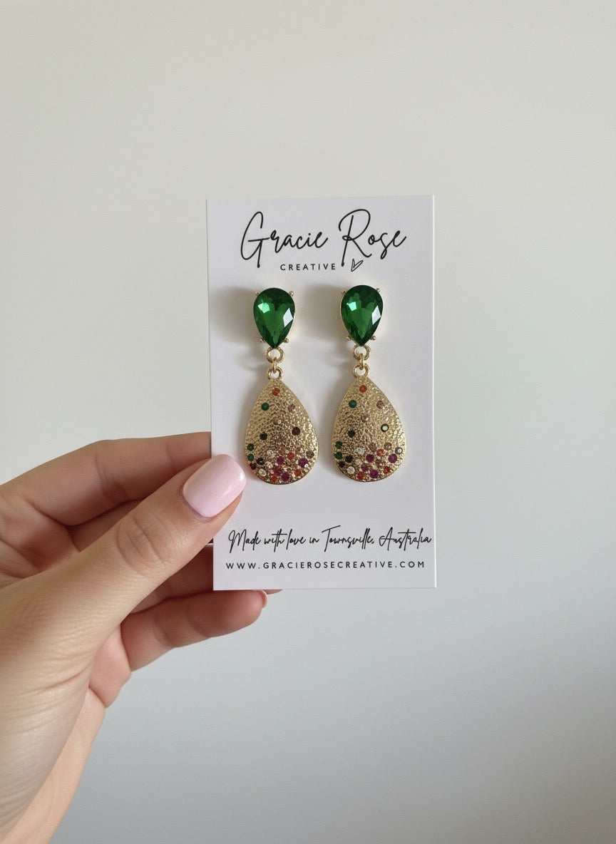 Emerald Confetti Jewel Drops