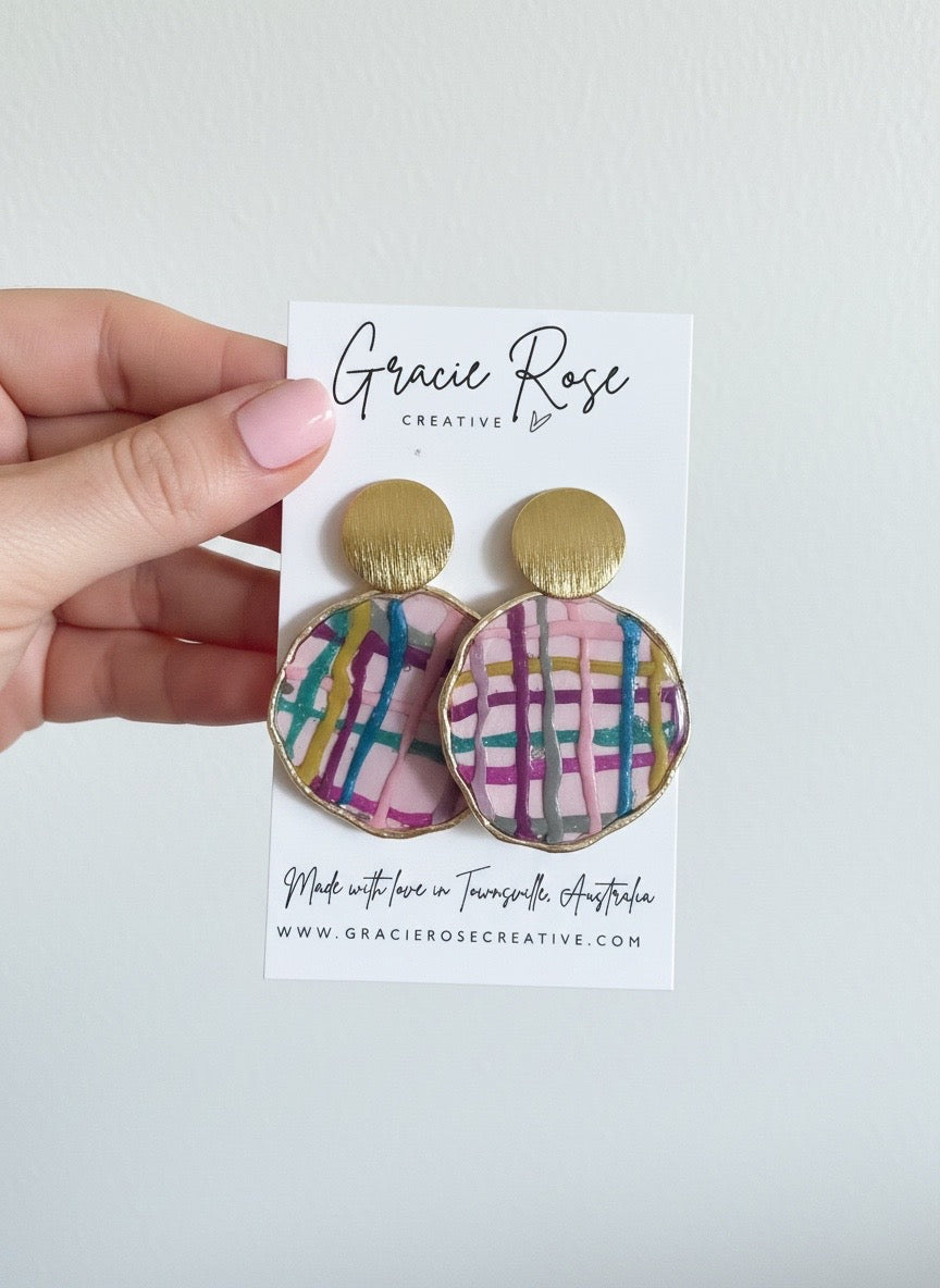 Candy Plaid Statement Drops