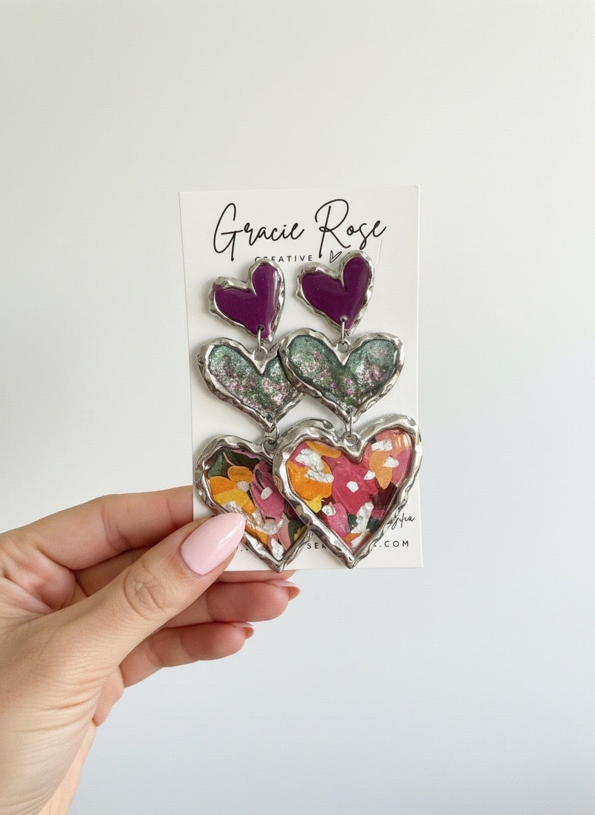 Cross Your Heart (silver floral sparkle)
