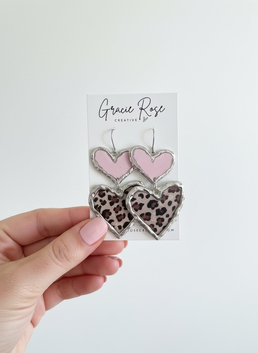 Cross Your Heart (silver pink love)