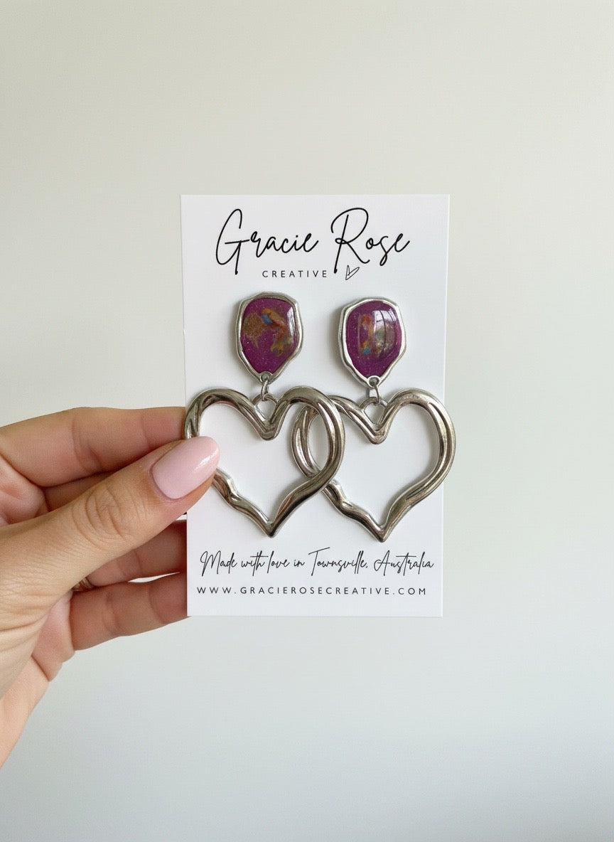 Silver Love Loop Drops