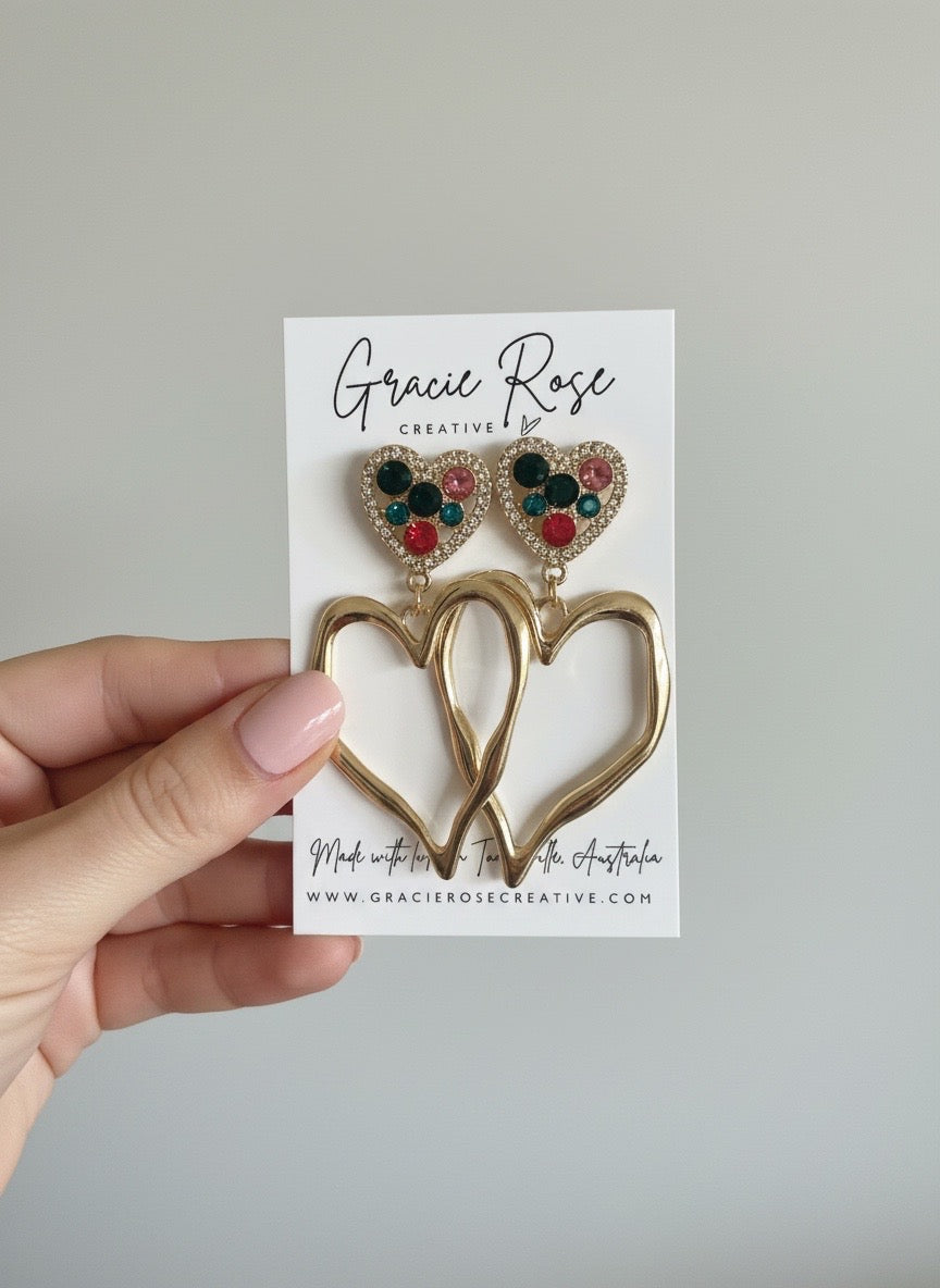 Jewelled Heart Drops