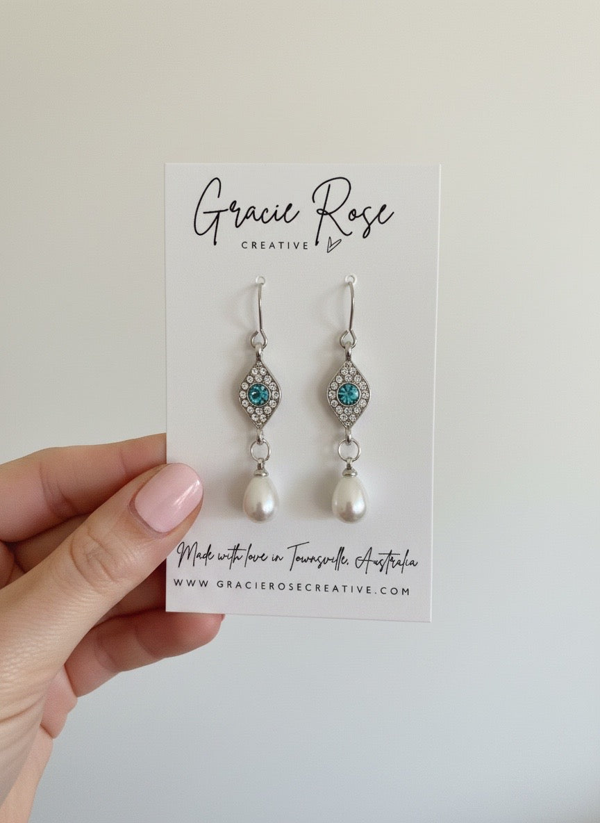 Lila Crystal Pearl Drops