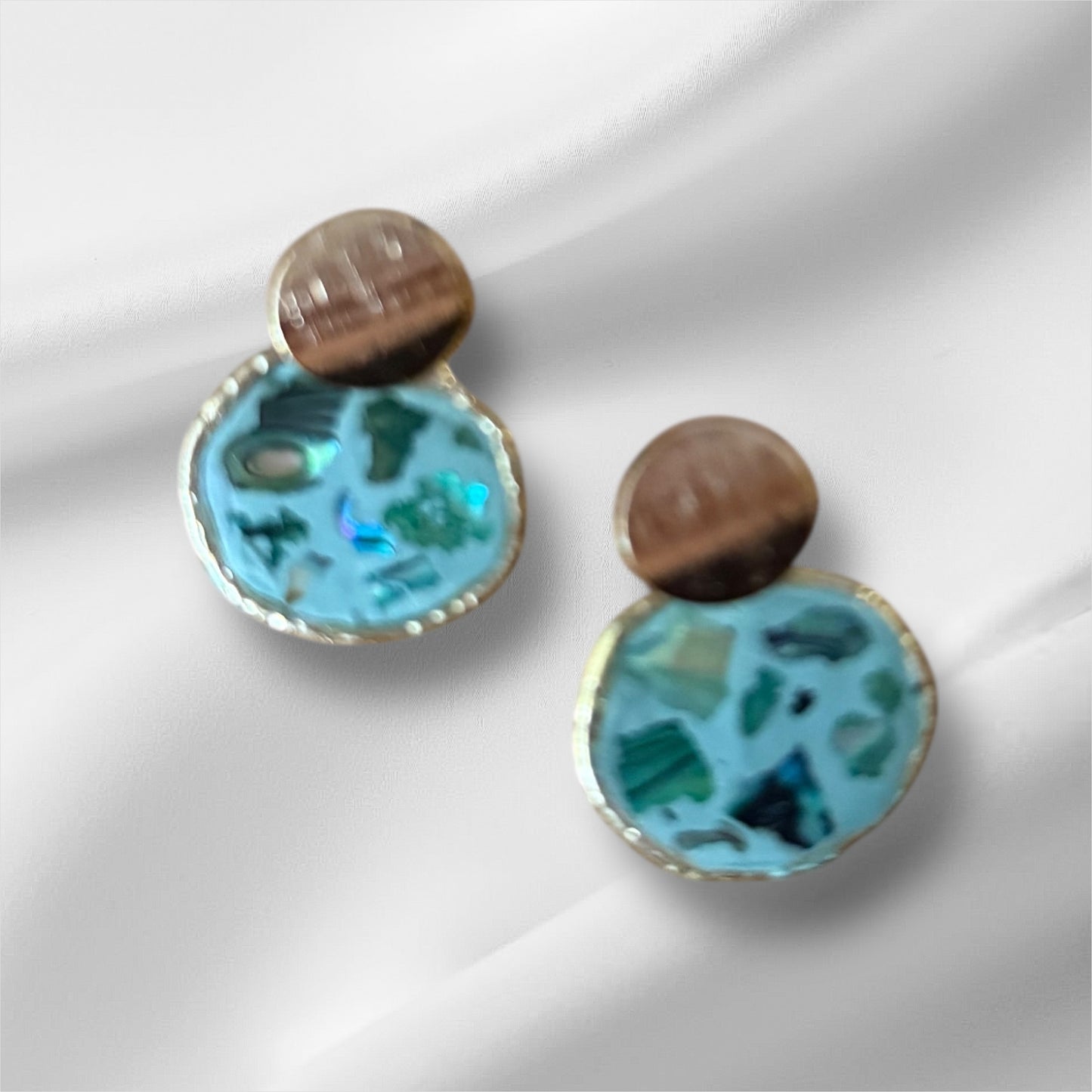 Sage Mosaic Mini Studs
