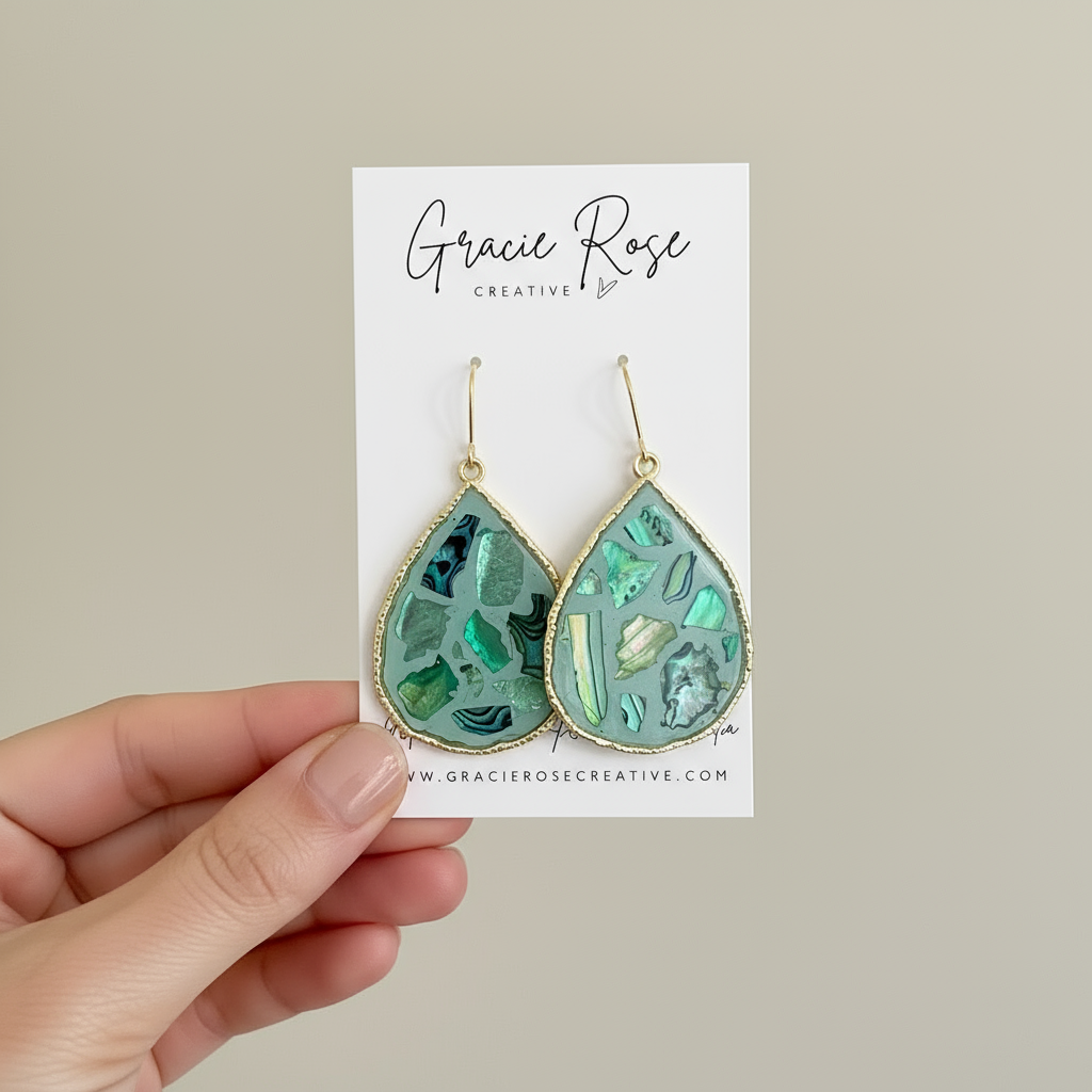 Sage Mosaic Teardrops