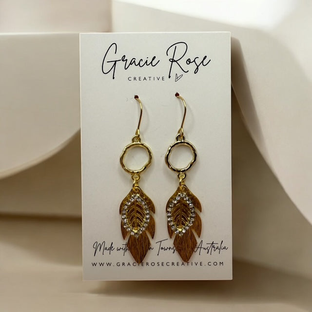 Long Golden Fern Drops