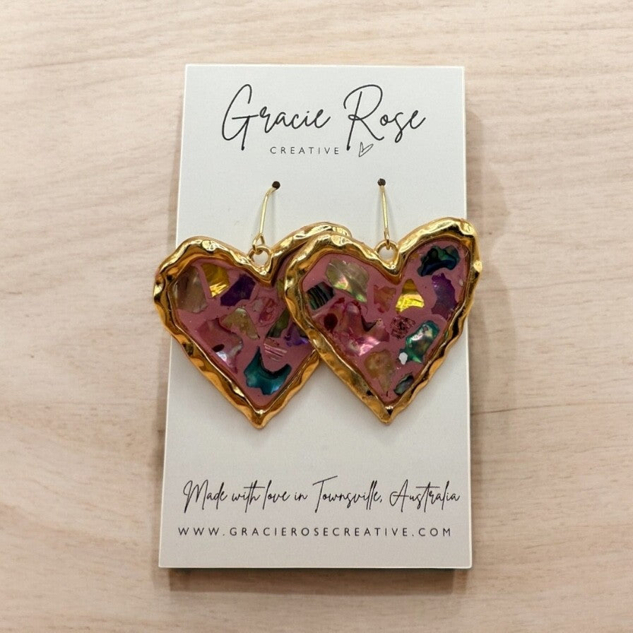 Pink Mosaic Hearts