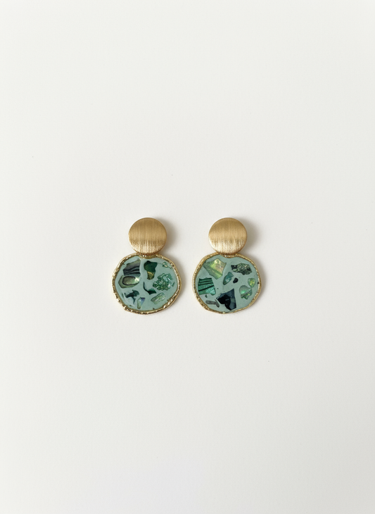 Sage Mosaic Mini Studs