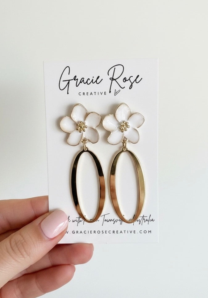 Ivory Blossom Gold Drops
