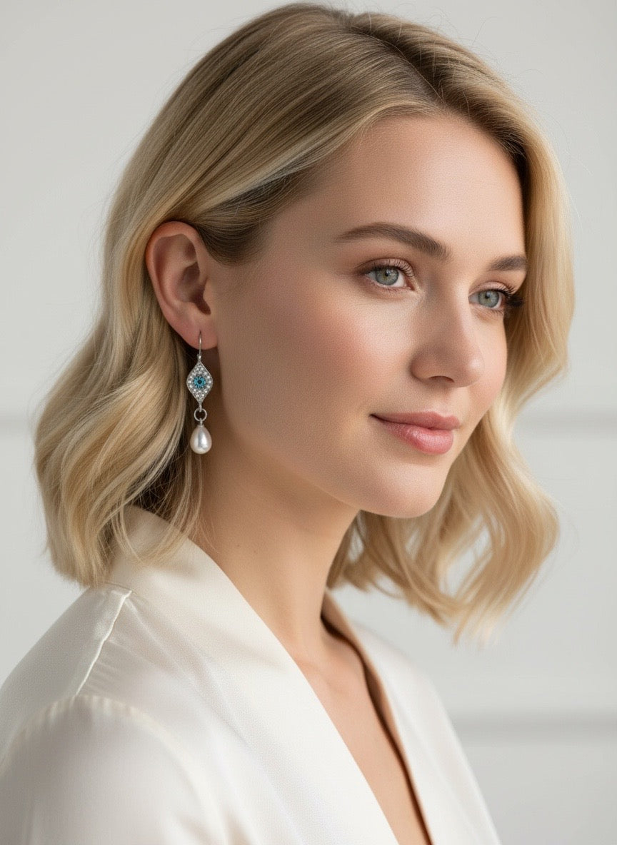 Lila Crystal Pearl Drops