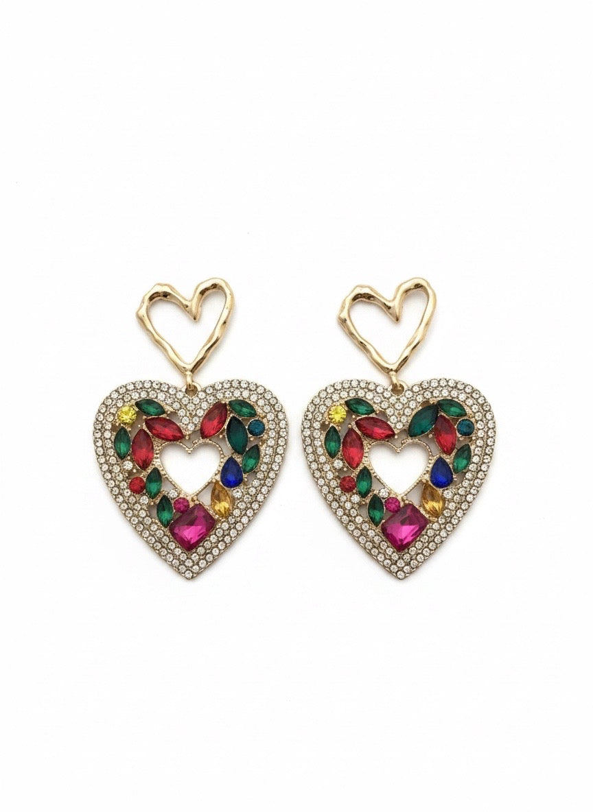 Jewel Heart Crystal Drops