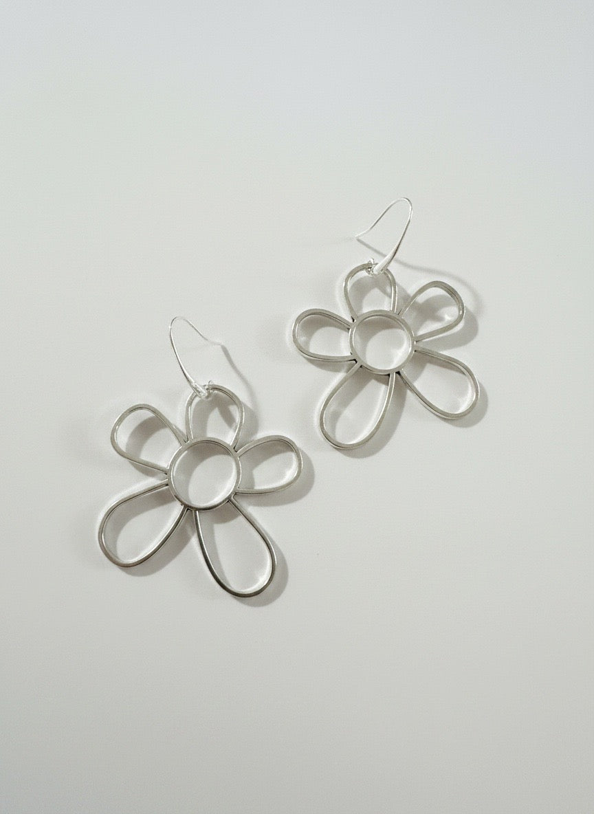 Silver Bloom Statement Earrings