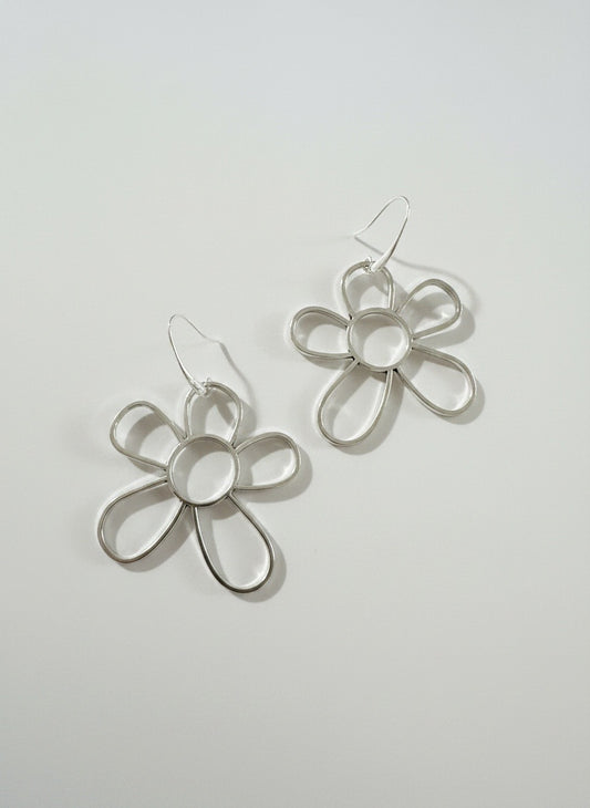 Silver Bloom Statement Earrings