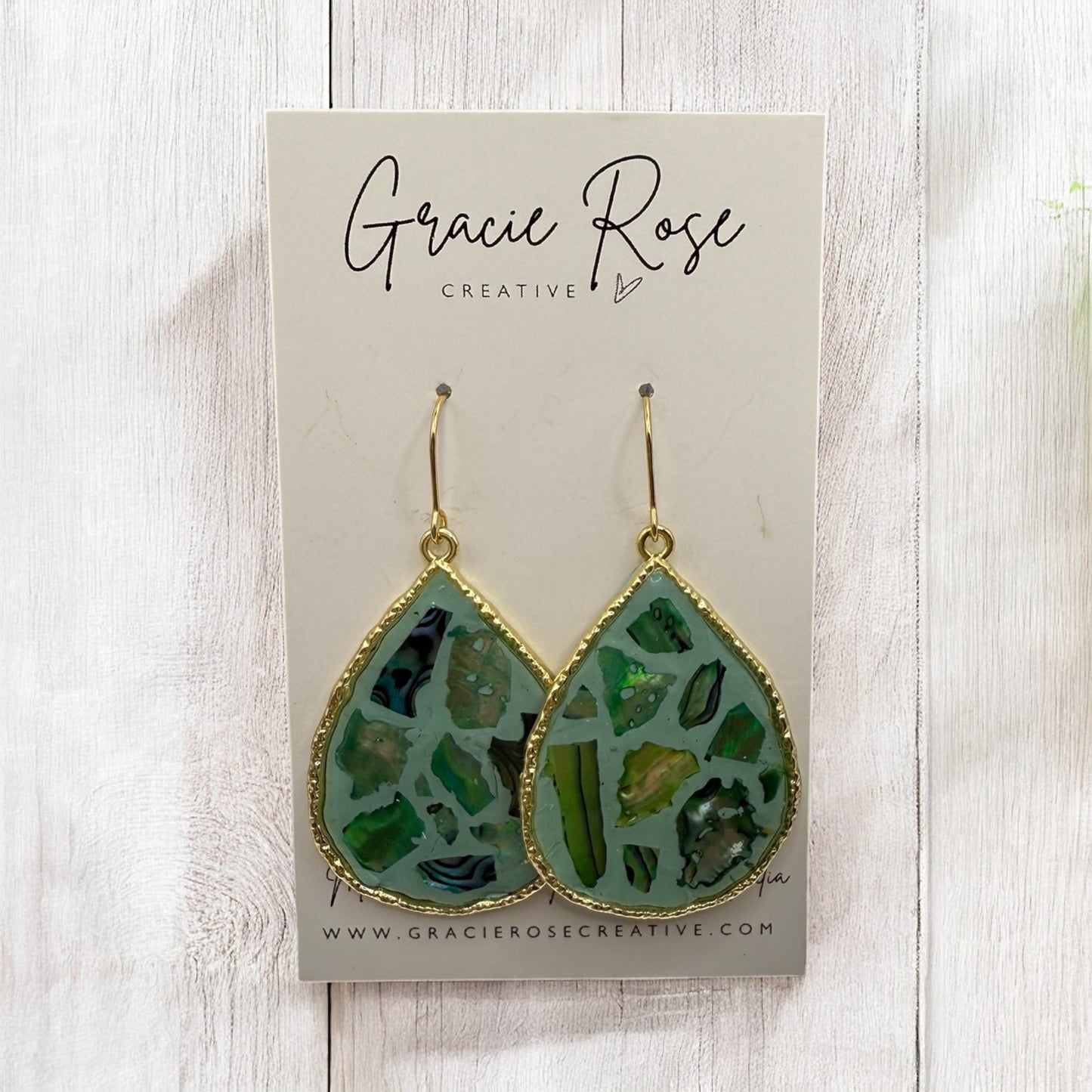 Sage Mosaic Teardrops