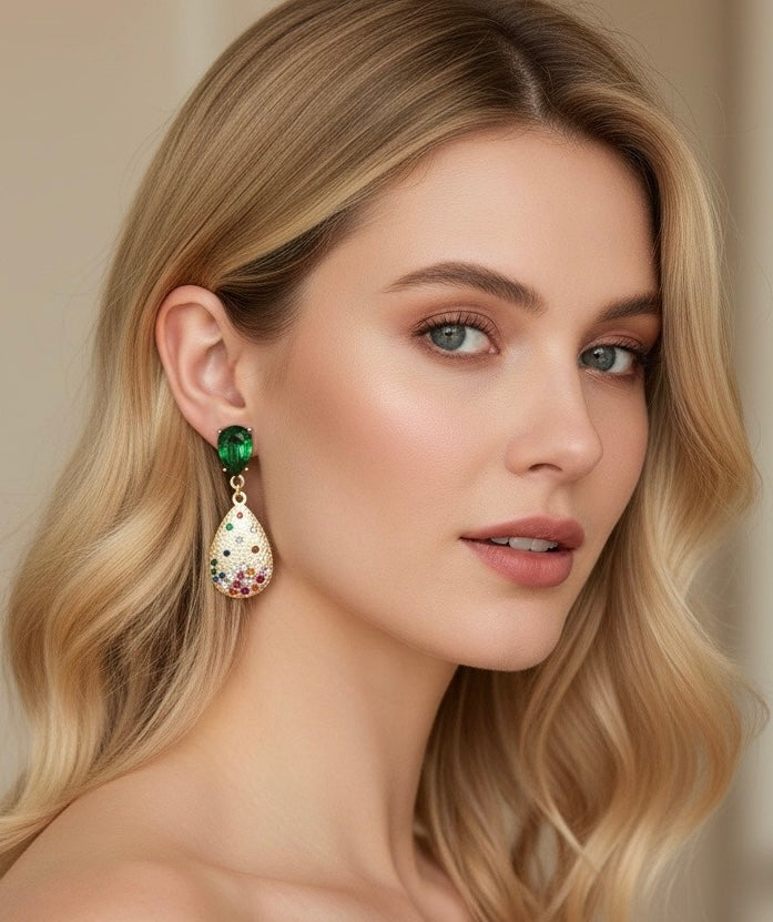 Emerald Confetti Jewel Drops