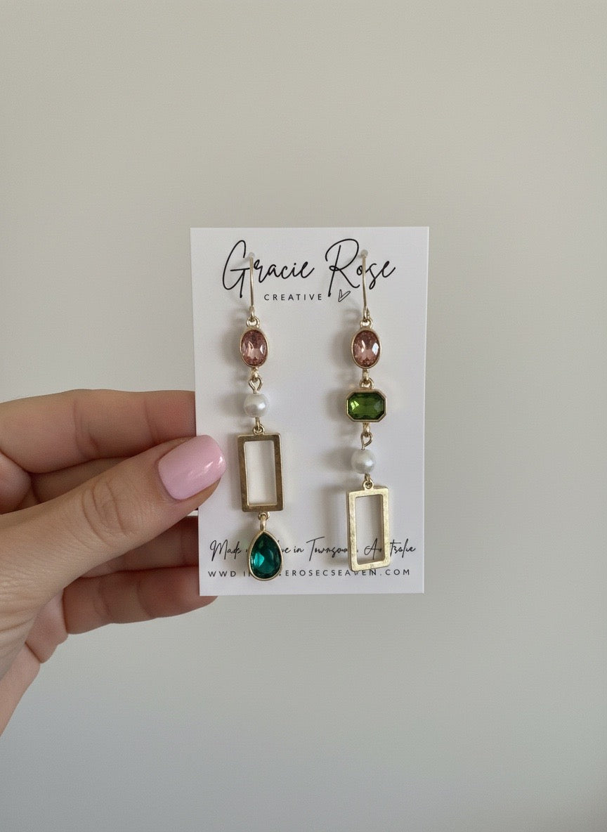 Emerald Blush Geometric Drops