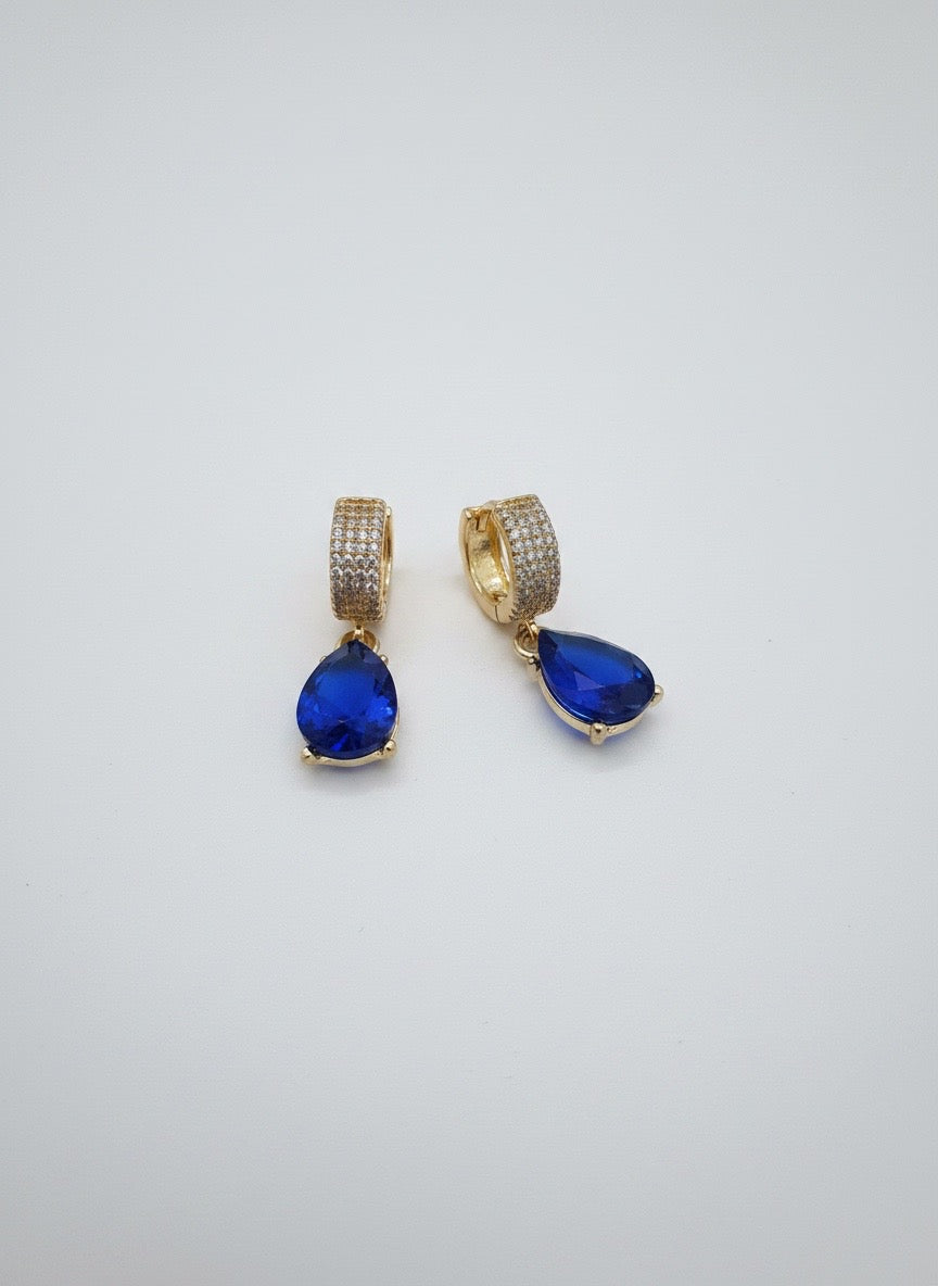 Sapphire Luxe Huggie Drops