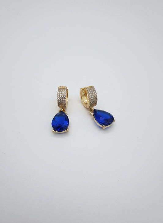Sapphire Luxe Huggie Drops