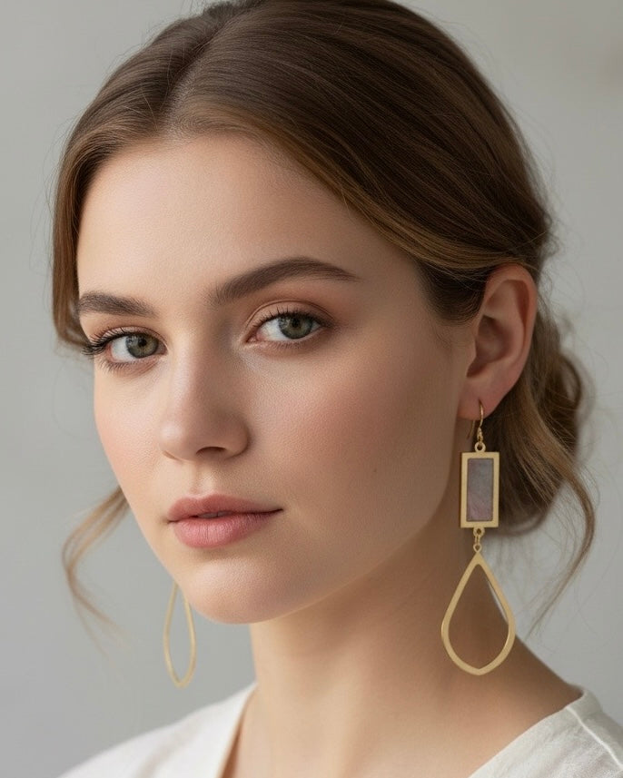 Aurora Blush Teardrop Earrings