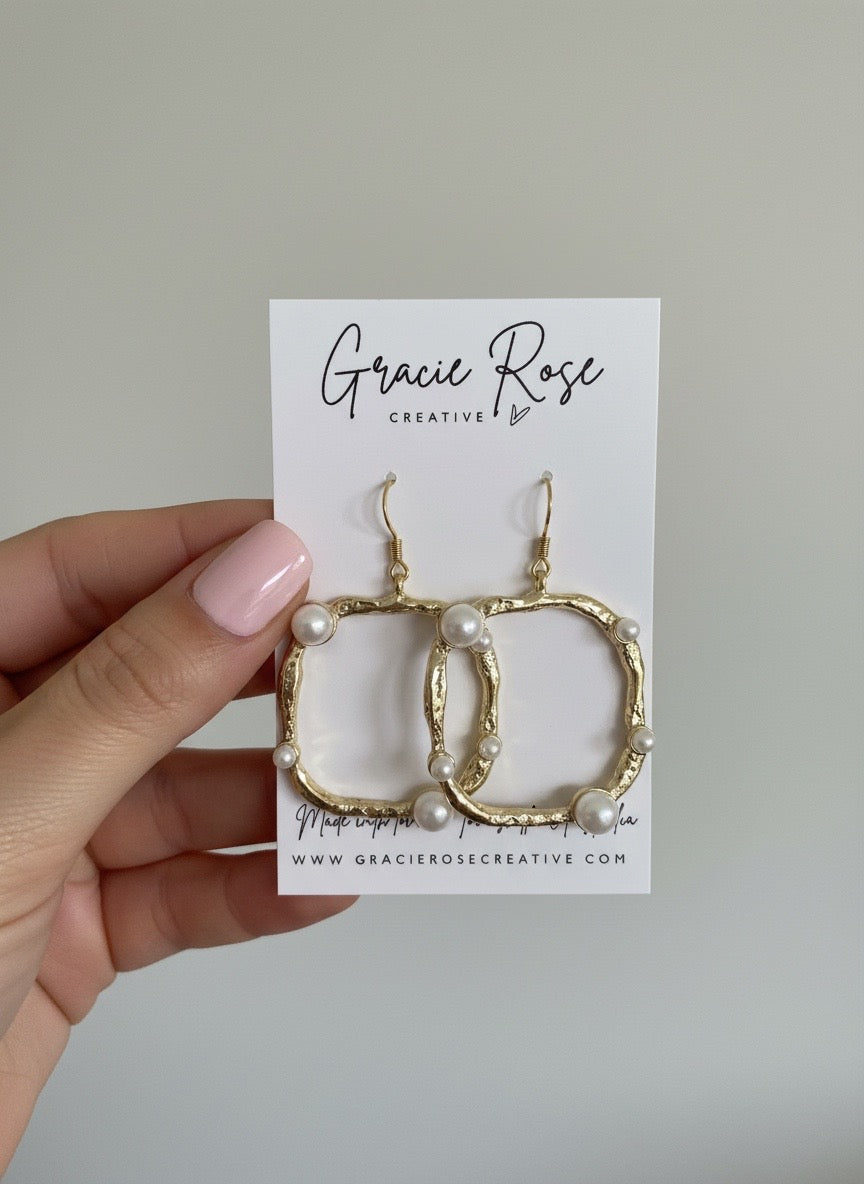 Gilded Pearl Halo Drops