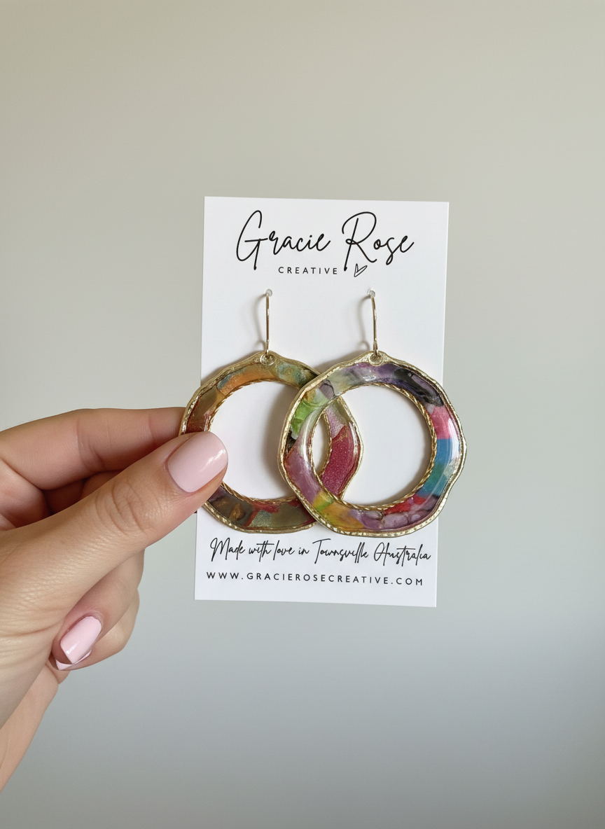 Marbled Halo Hoop Drops