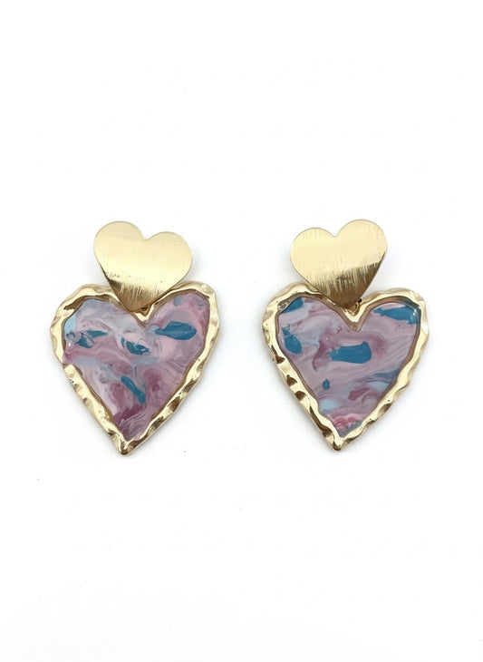 Blush Tide Heart Earrings