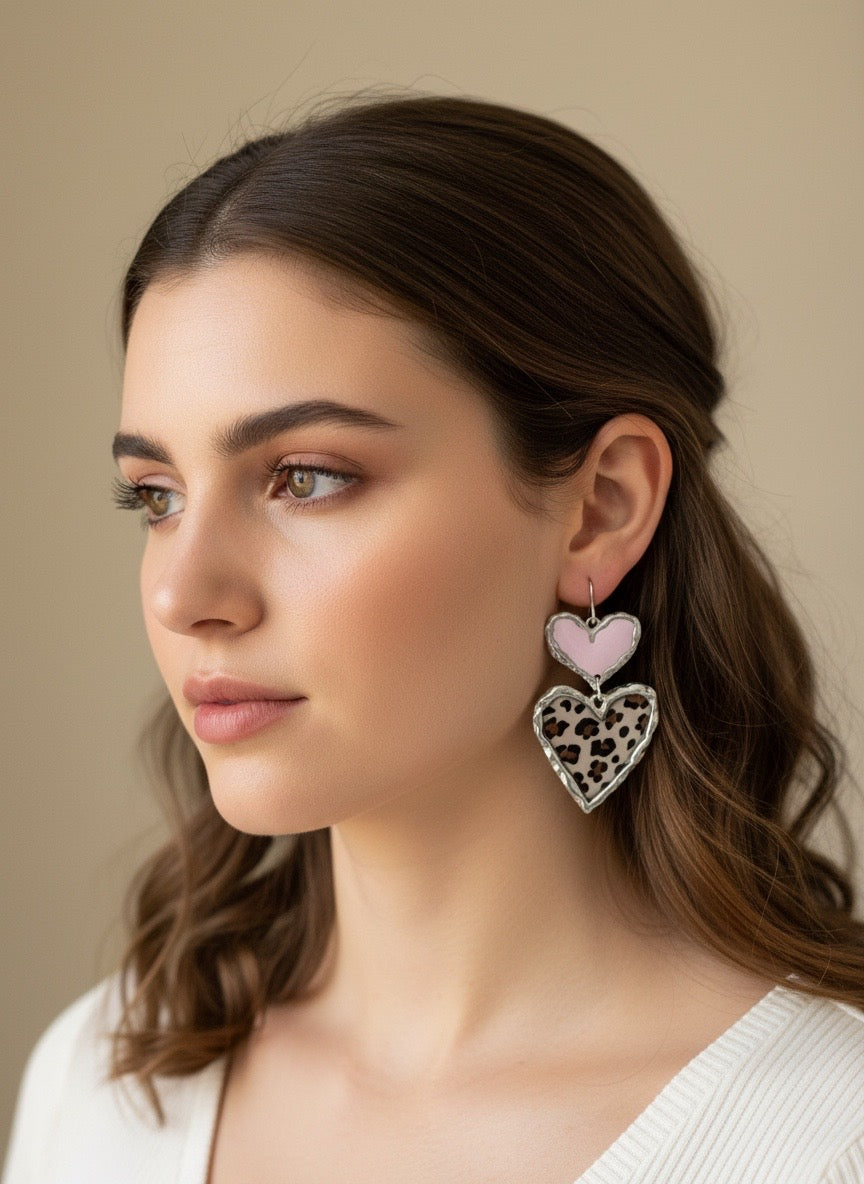 Cross Your Heart (silver pink love)
