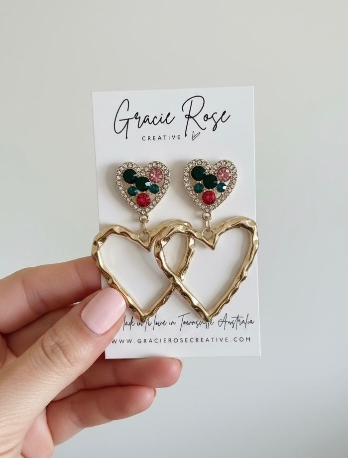 Jewel Heart Outline Drops