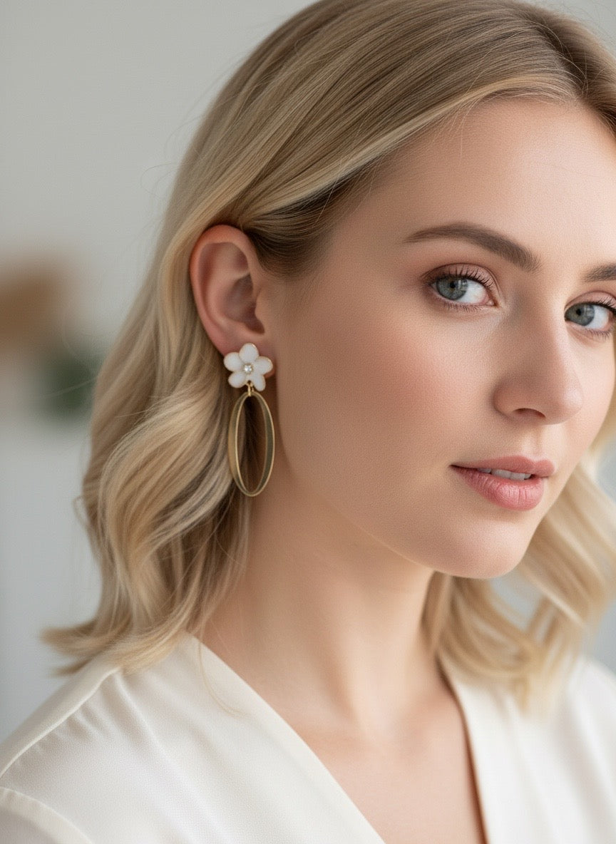 Ivory Blossom Gold Drops