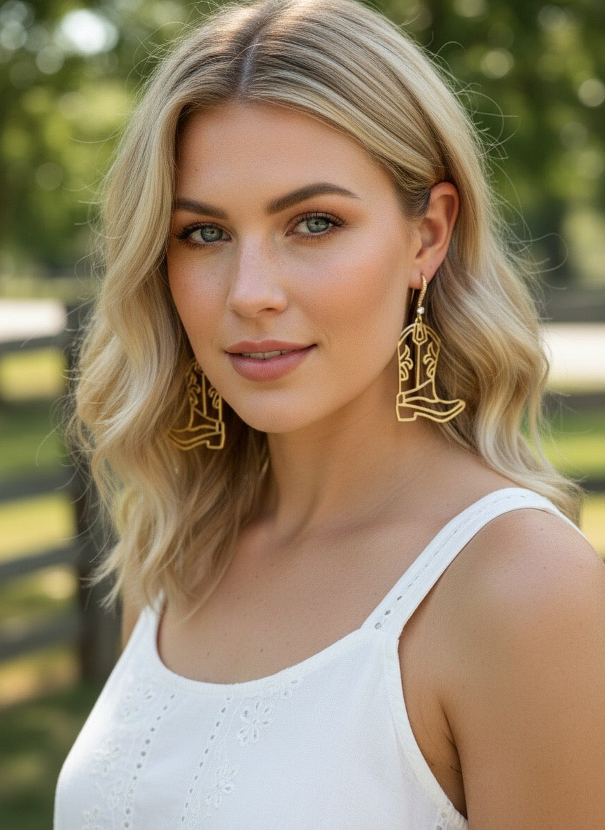 Golden Cowboy Kick Earrings