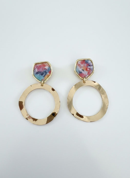 Gilded Mosaic Hoops