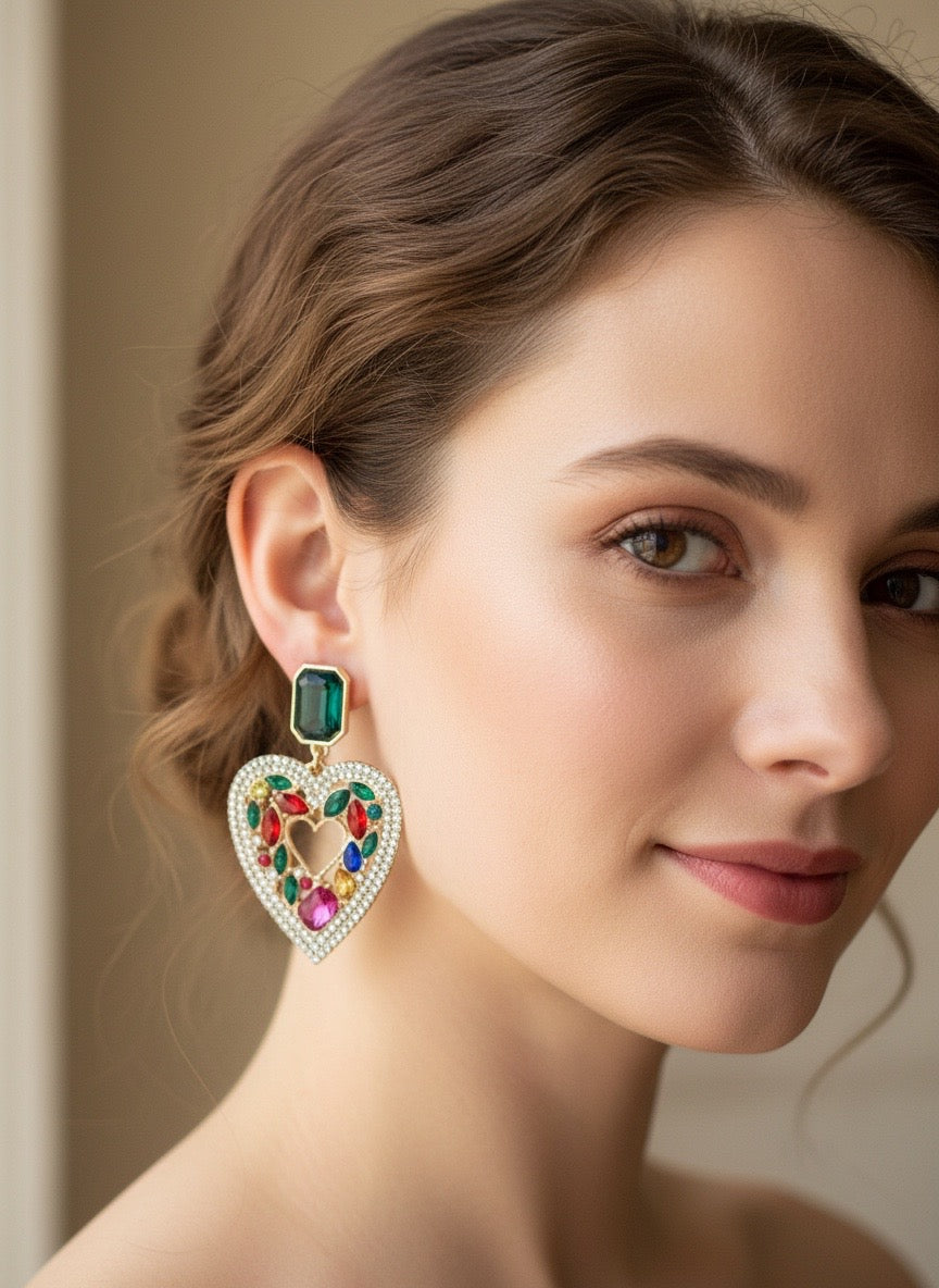 Emerald Jewel Heart Drops