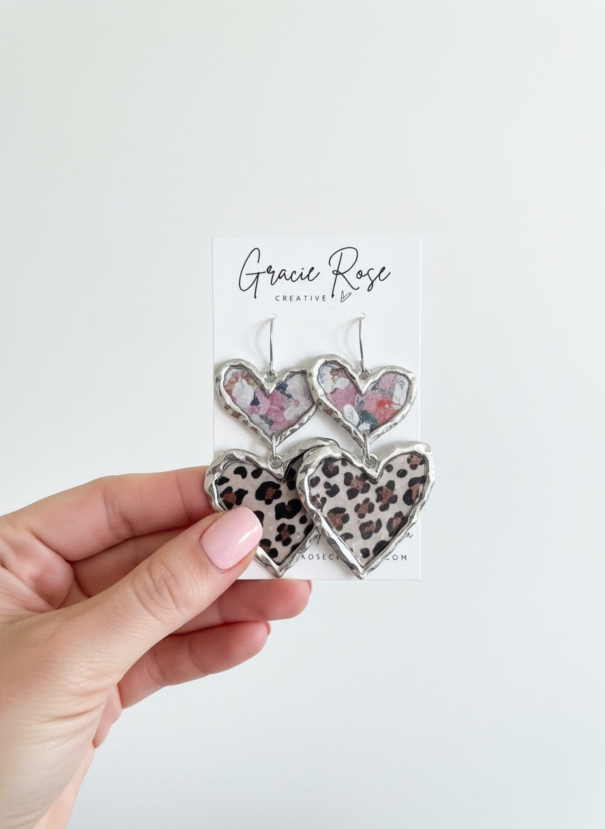 Cross Your Heart (silver floral leopard)