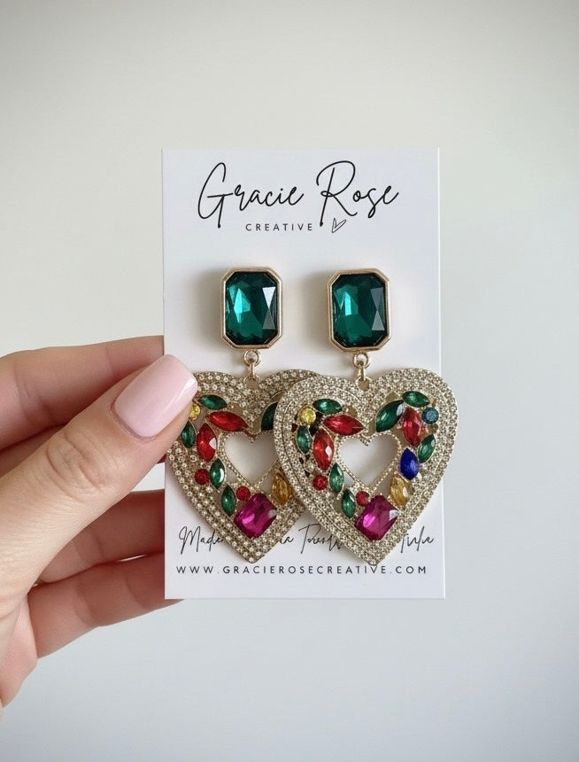 Emerald Jewel Heart Drops