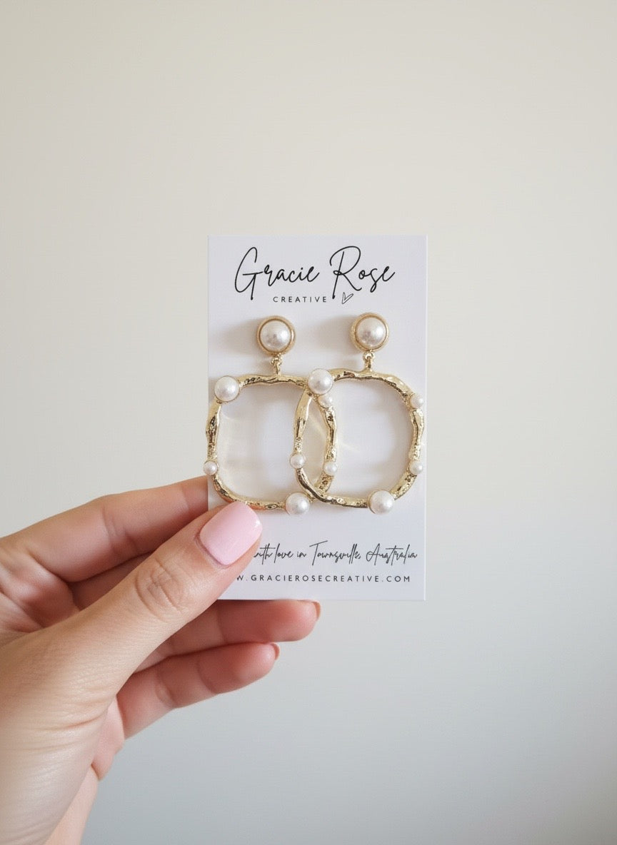 Studded Pearl Halo Drops