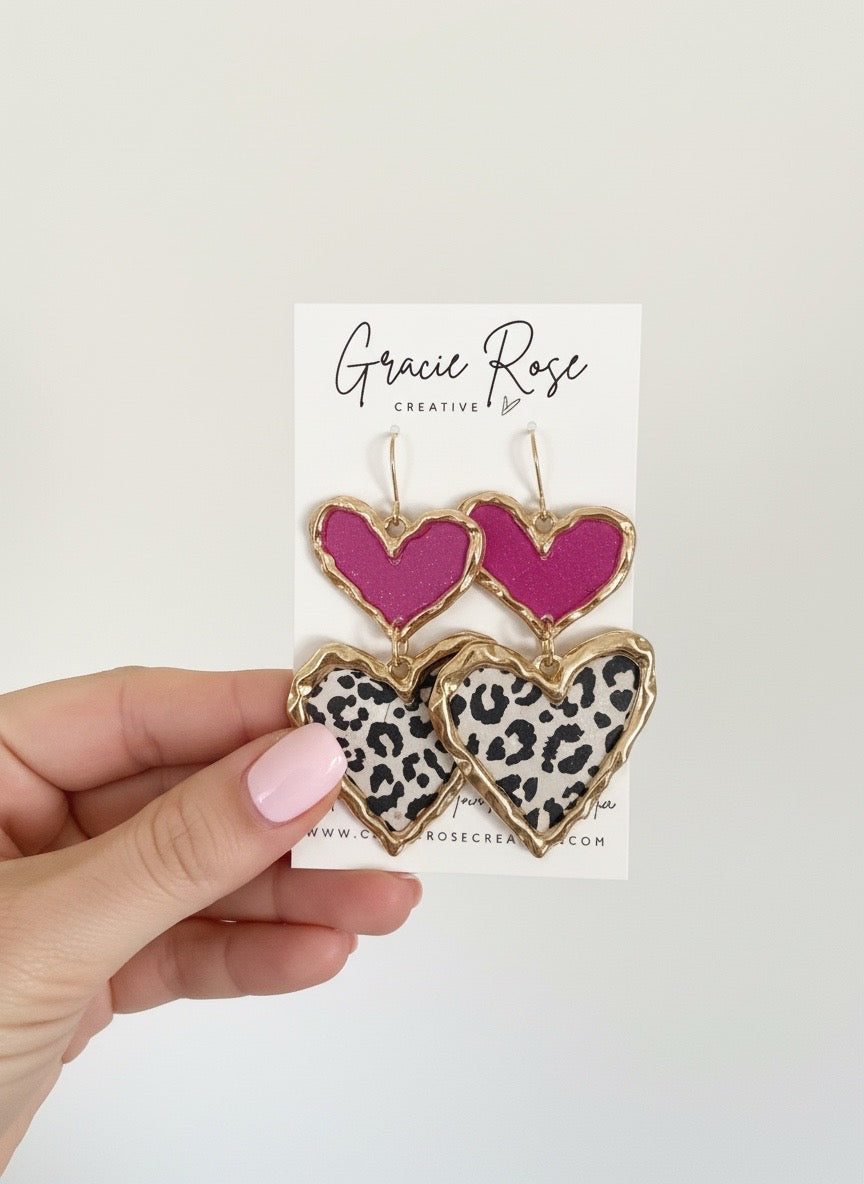 Cross Your Heart (magenta leopard)