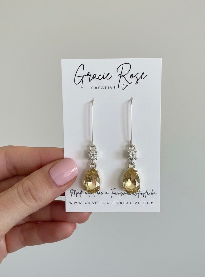 Champagne Crystal Teardrop Earrings