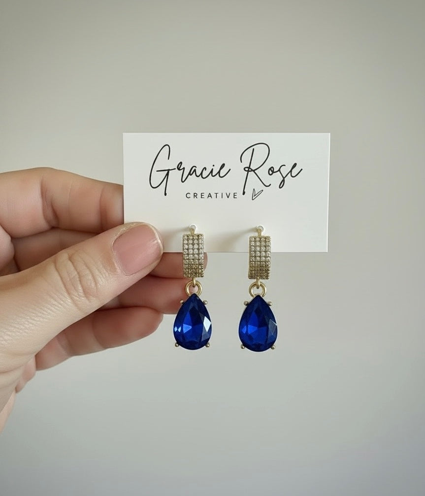 Sapphire Luxe Huggie Drops