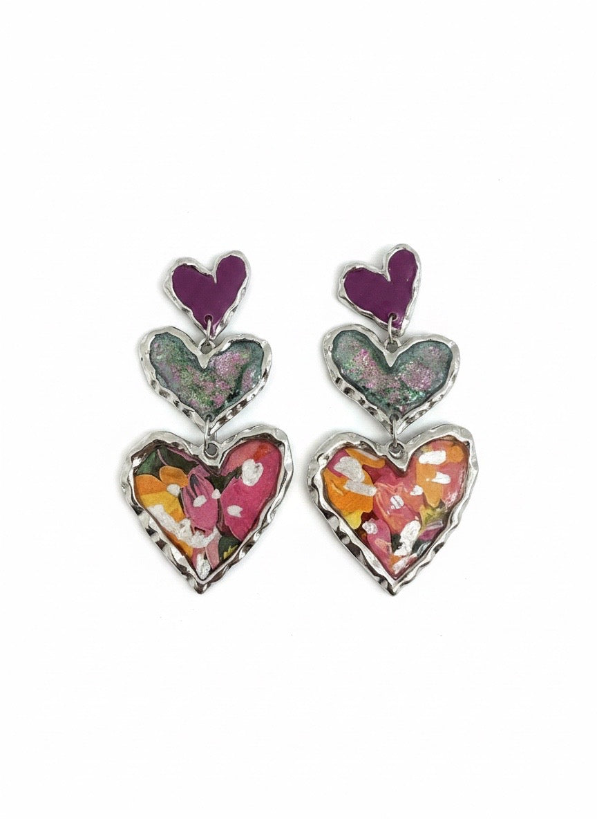Cross Your Heart (silver floral sparkle)
