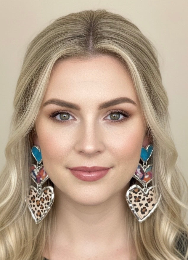Cross Your Heart (silver deep turquoise)