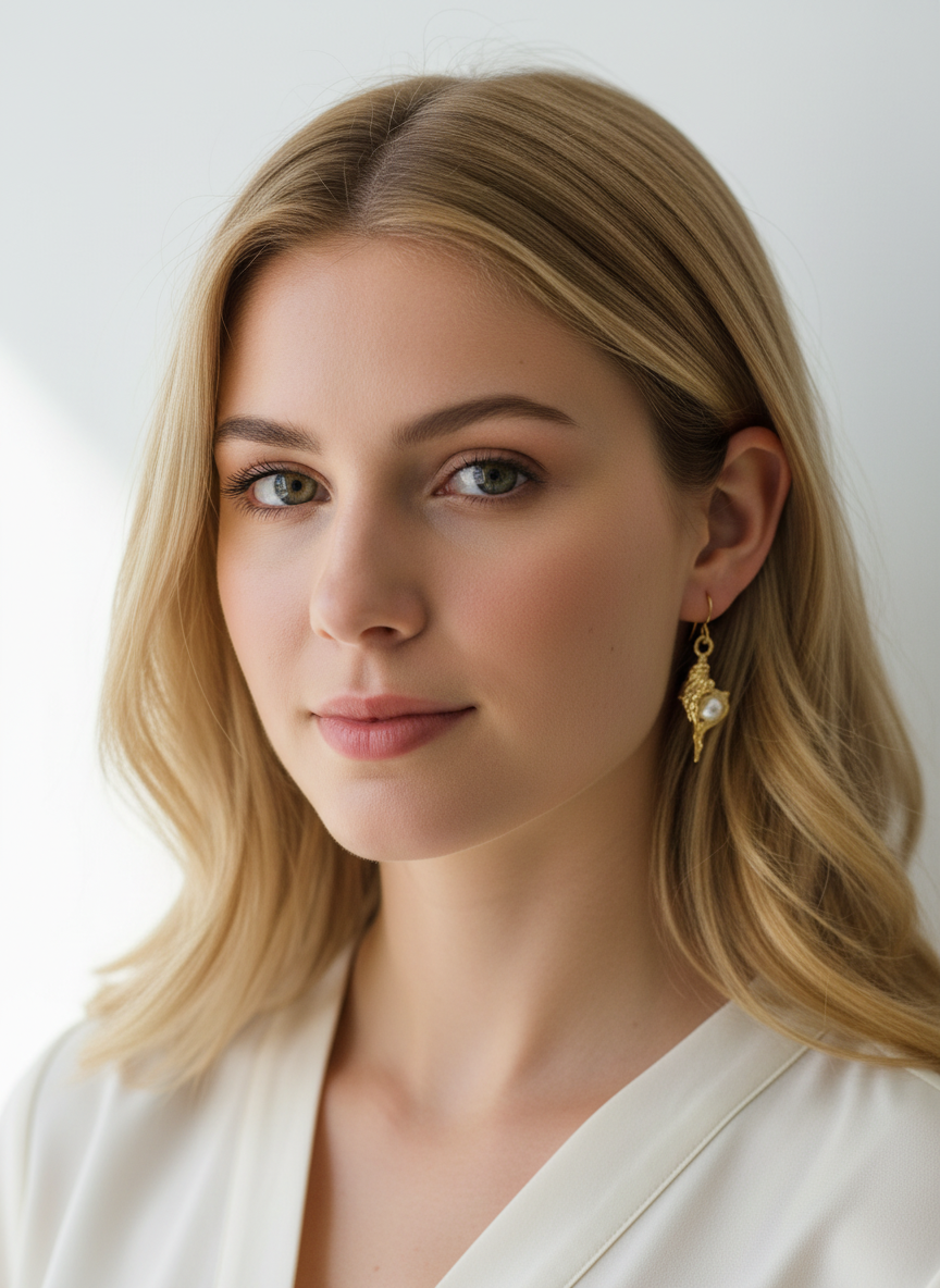 Golden Shell Pearl Drops