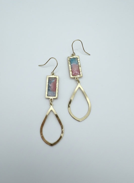 Floral Shimmer Teardrop Earrings