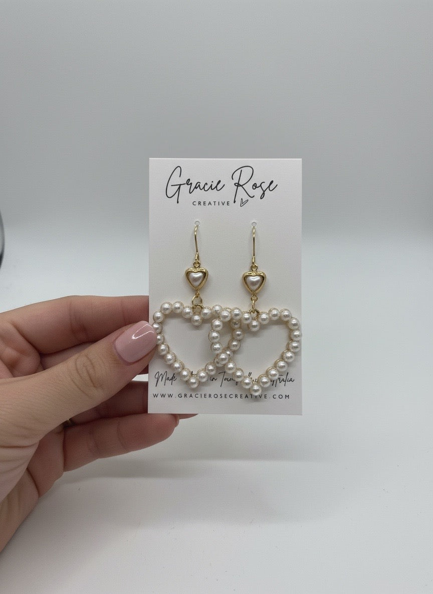 Belle Pearl Heart Drops