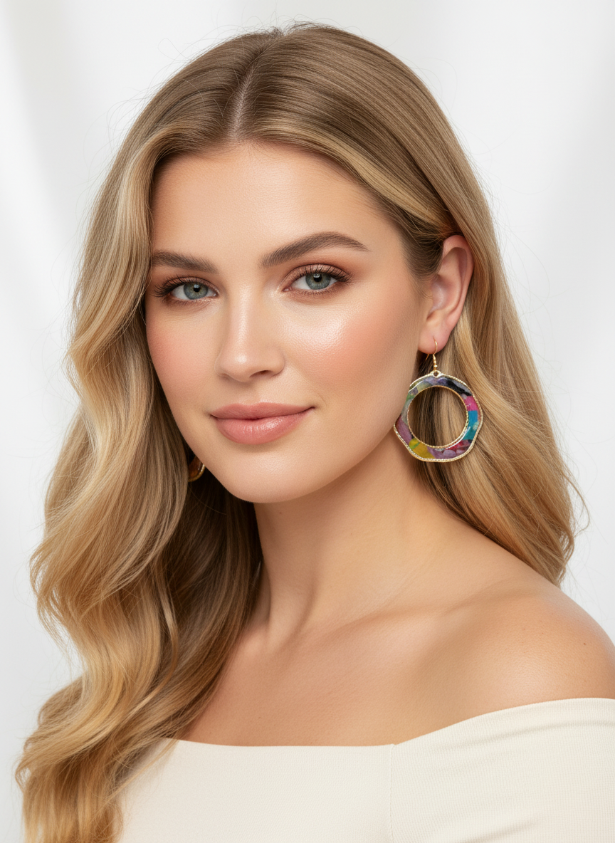 Marbled Halo Hoop Drops