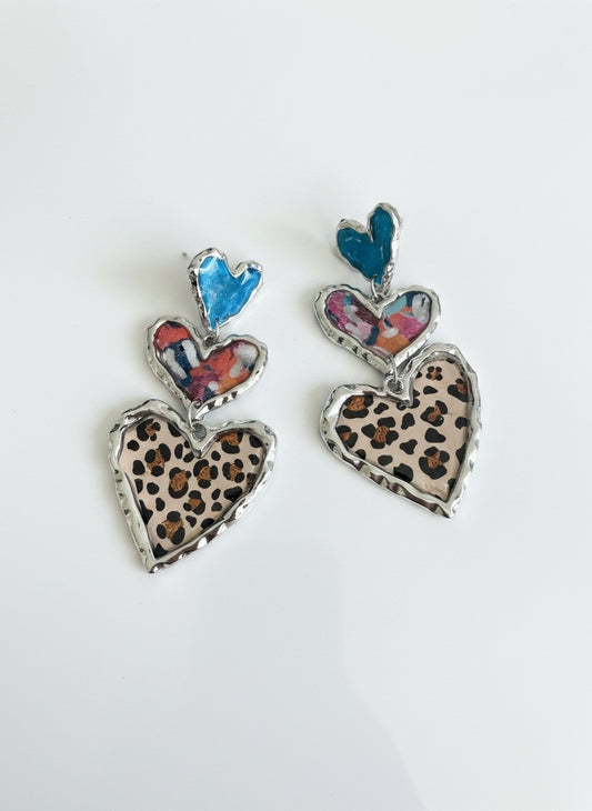Cross Your Heart (silver deep turquoise)