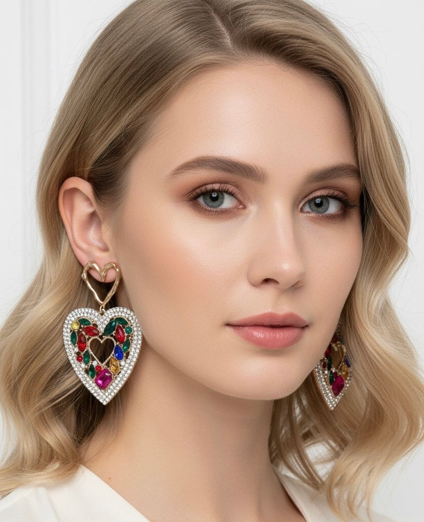 Jewel Heart Crystal Drops