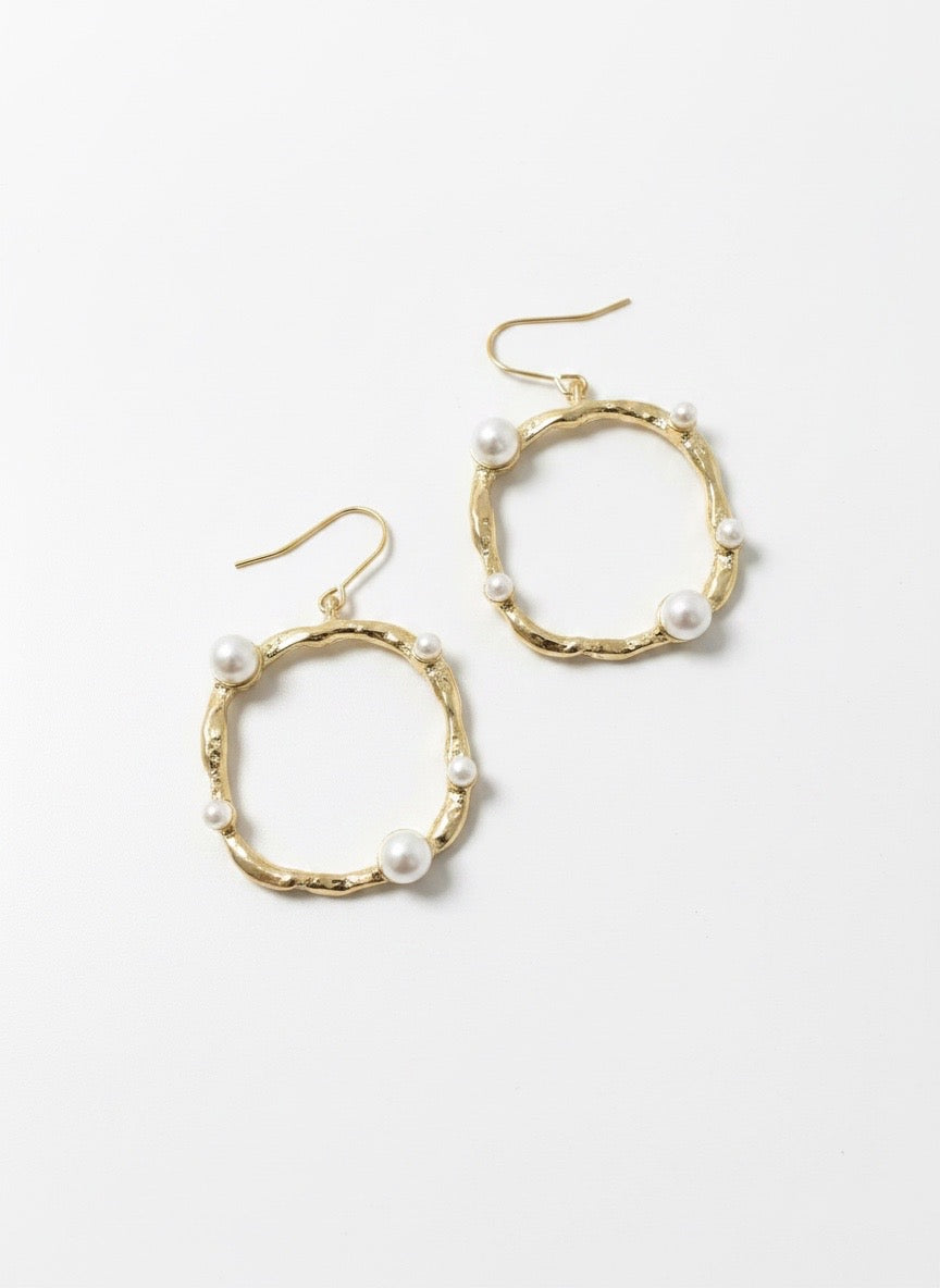 Gilded Pearl Halo Drops