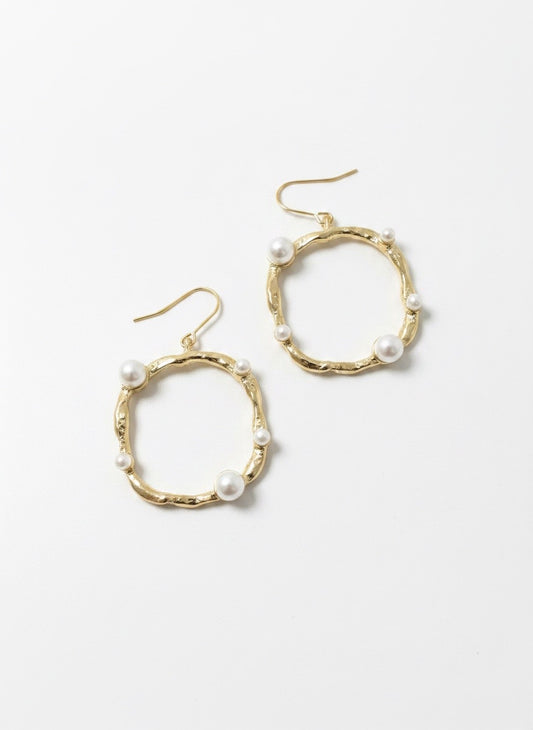 Gilded Pearl Halo Drops