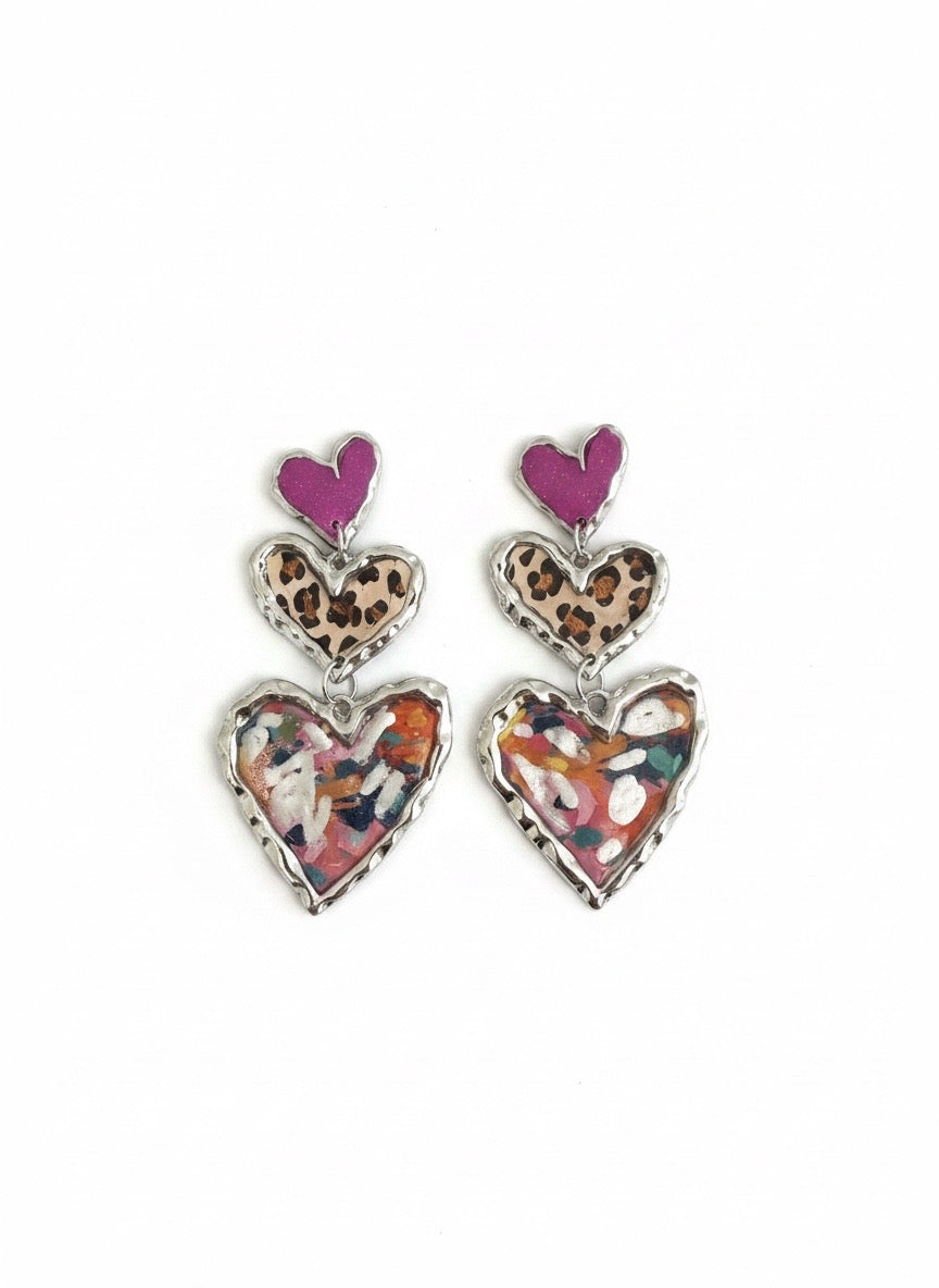 Cross Your Heart (silver magenta pink)