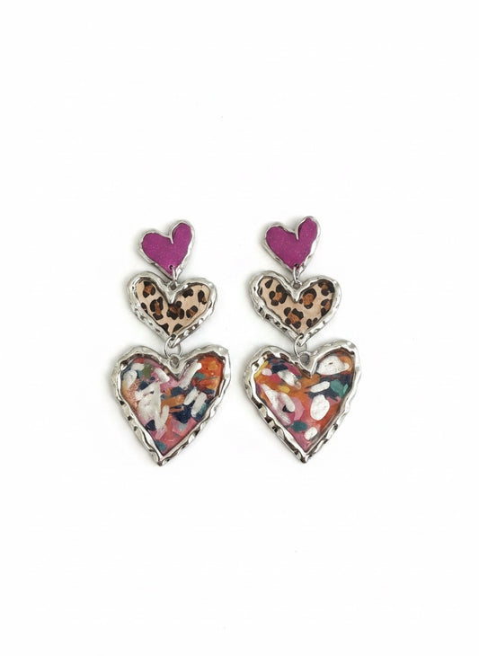Cross Your Heart (silver magenta pink)